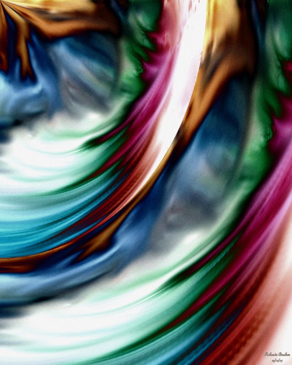 Blue Valley Whirlwind Rainbow Abstract Art by xzendor7